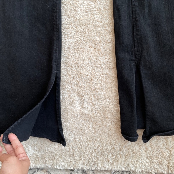 rag & bone Jean Womens High Rise Elephant Bell Flare Leg w/ slit Size 25 Black - Picture 10 of 15